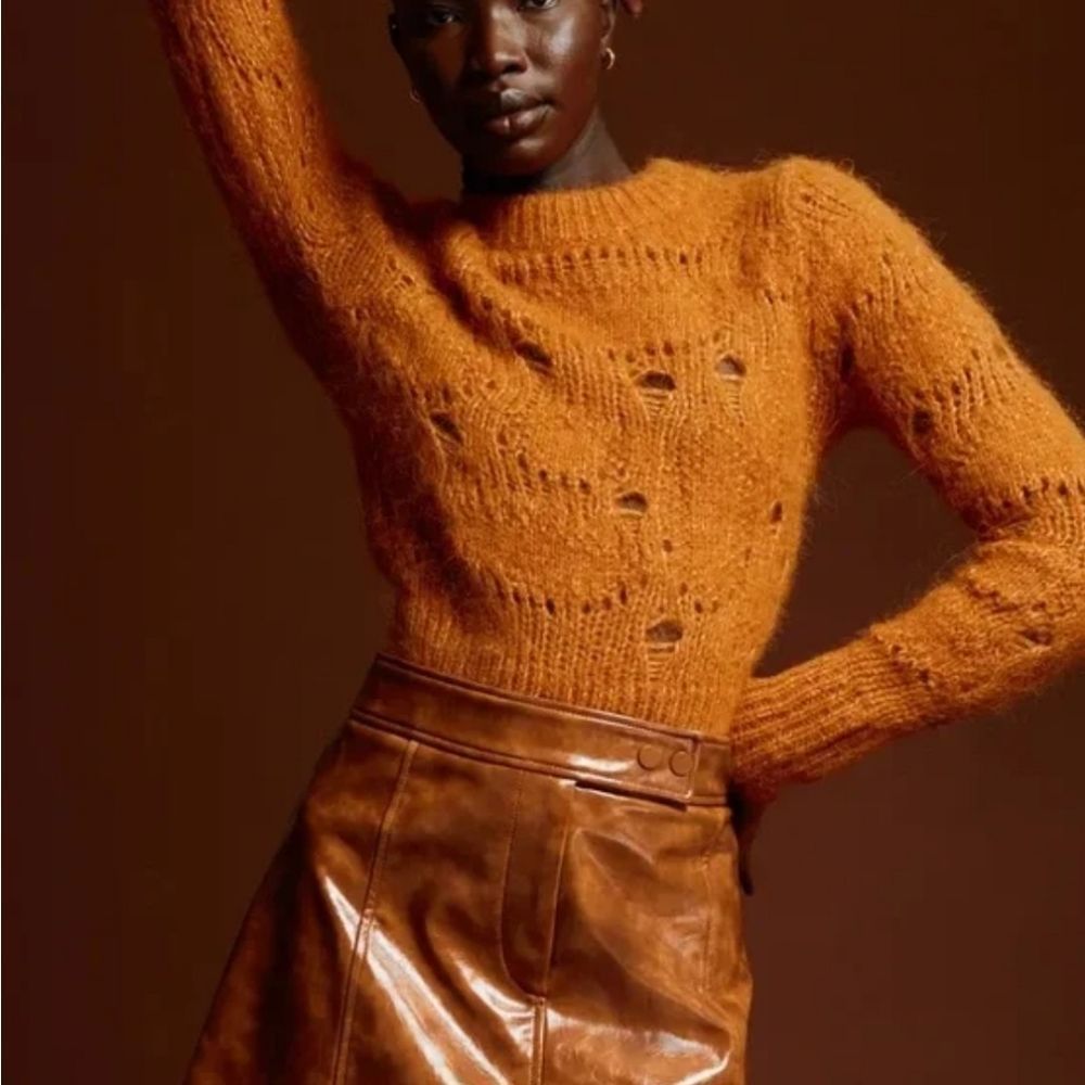H&M Ocher Brown Wool Blend Sweater Size XS